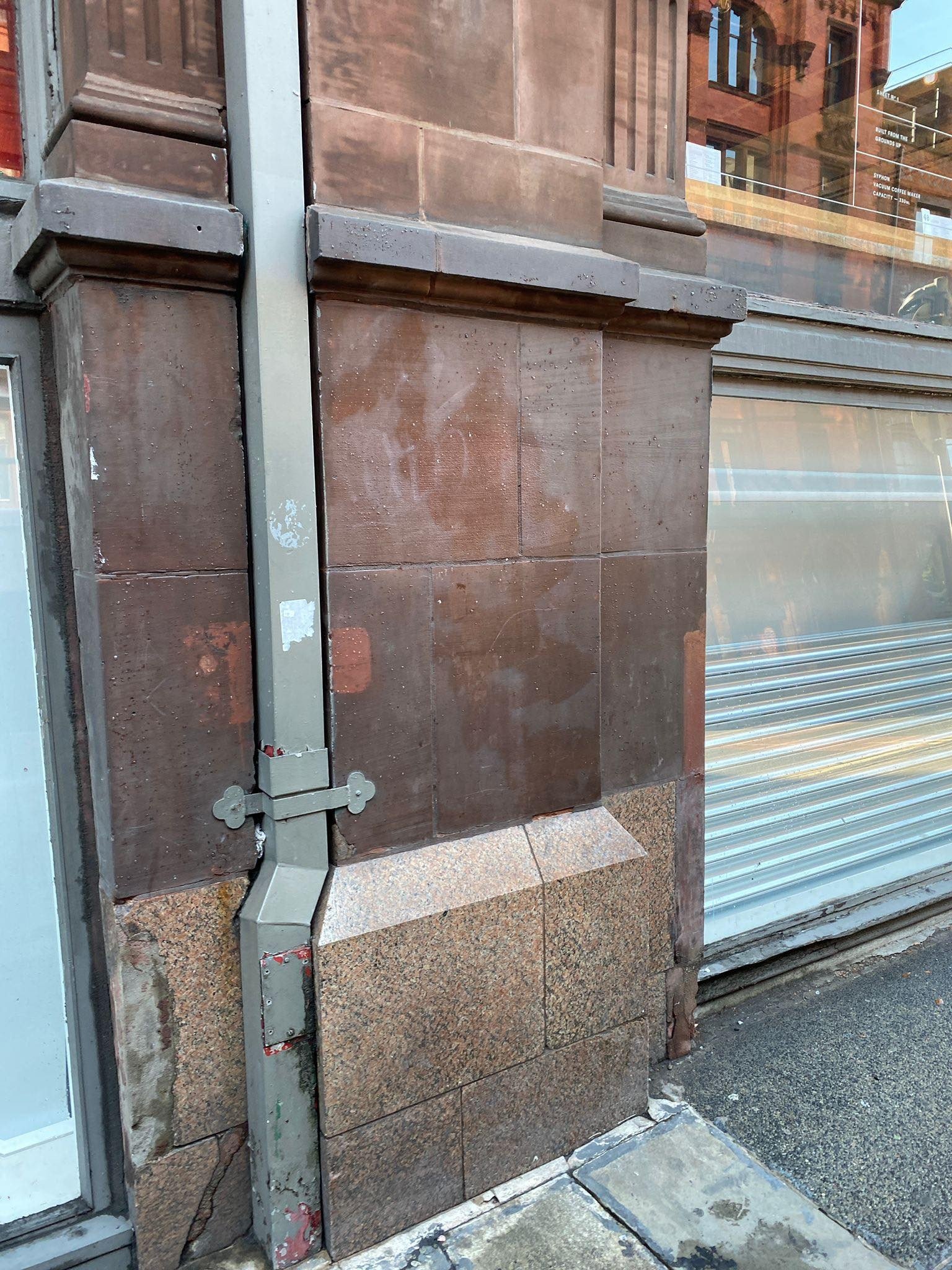 Metal shutter graffiti removal result